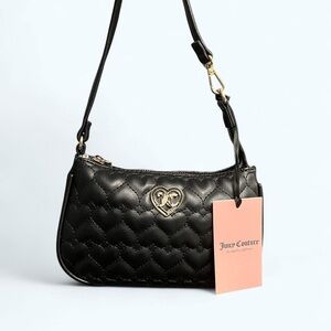 Juicy Couture Black Heart Quilted Shoulder Bag